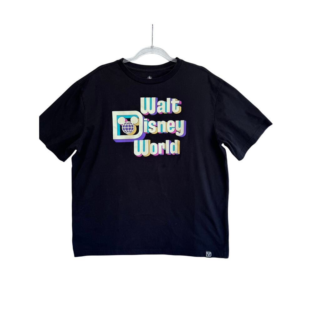 Disney Walt Disney World T Shirt XL Black Retro Logo Graphic Tee Parks Souvenirs